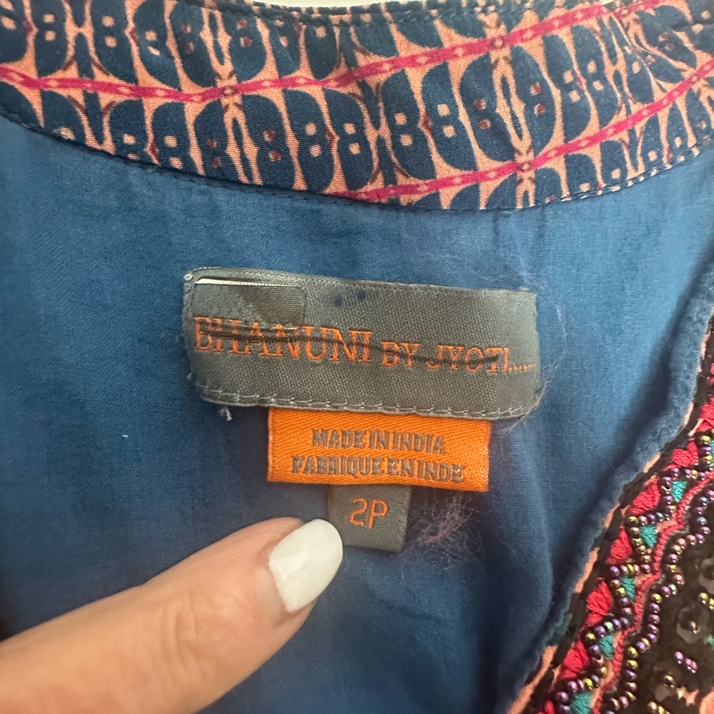 Anthropologie x Bhanuni by Jyoti Patterned Beaded Maxi Dress 2P - Picture 12 of 14